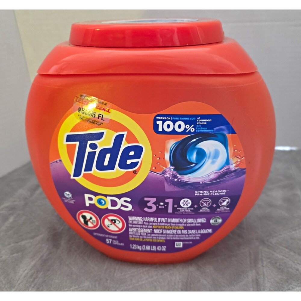 Tide PODS 3-in-1 Spring Meadow Laundry Detergent Capsules 57 Ct HE
